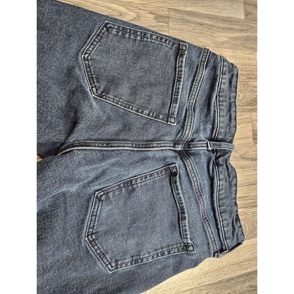 (3/$35) Old Navy Button Fly High Rise Straight Distressed Black Grey Jeans - Picture 3 of 11